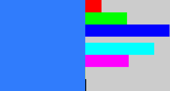 Hex color #307cfc - clear blue