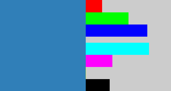 Hex color #307fb8 - bluish