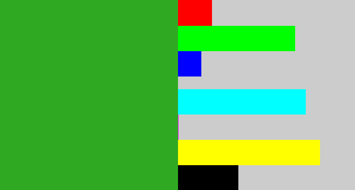 Hex color #30a922 - green