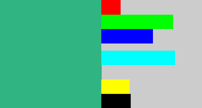 Hex color #30b582 - greenish teal