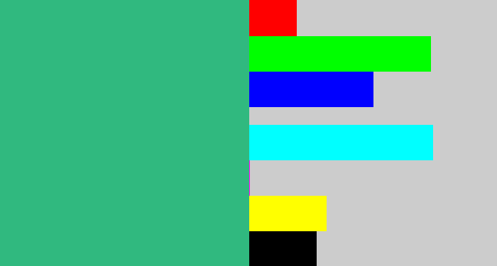 Hex color #30b97f - greenish teal