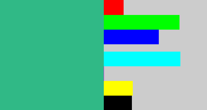 Hex color #30b986 - greenish teal
