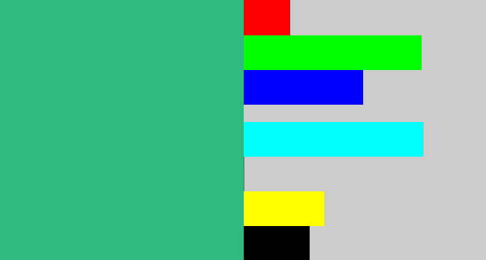 Hex color #30bb7e - greenish teal