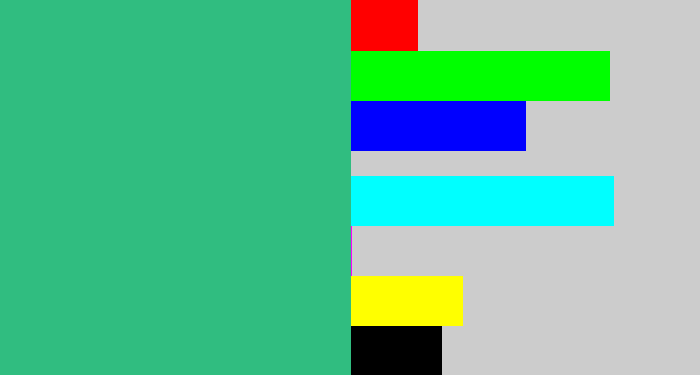 Hex color #30bd80 - greenish teal