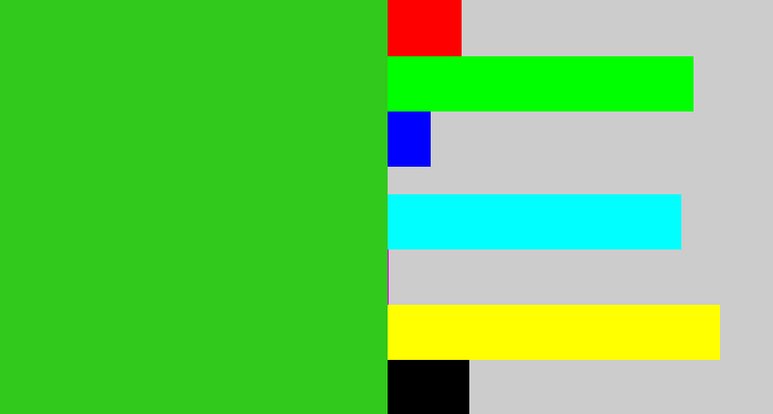Hex color #30c91c - green