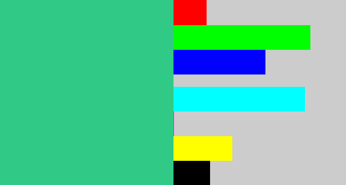 Hex color #30ca86 - greenish teal