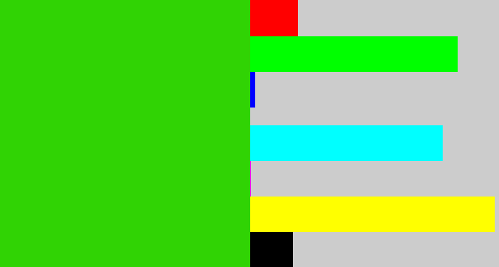 Hex color #30d304 - vivid green