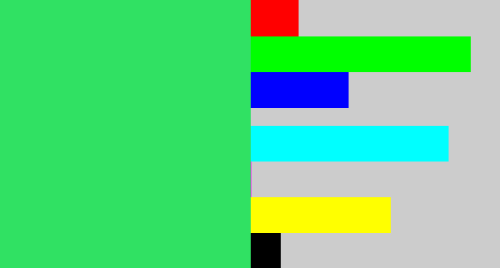 Hex color #30e163 - weird green