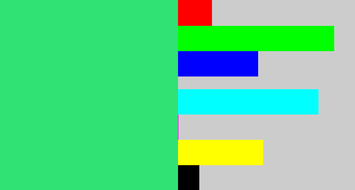 Hex color #30e174 - weird green