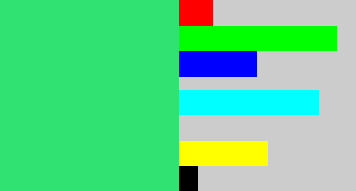 Hex color #30e271 - weird green