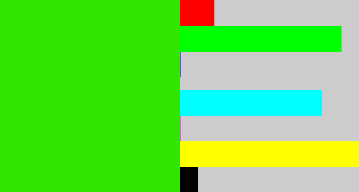 Hex color #30e601 - vivid green