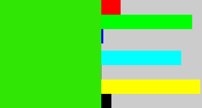 Hex color #30e605 - vivid green