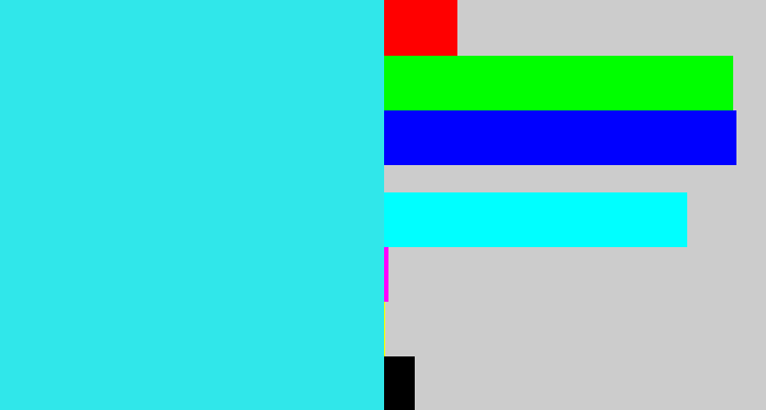 Hex color #30e7ea - bright light blue