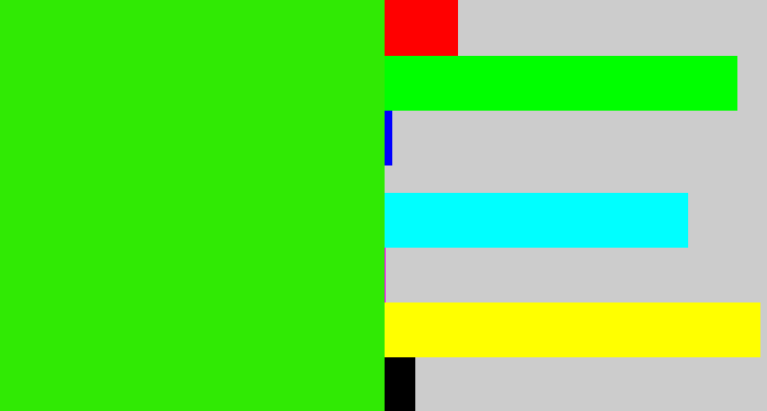 Hex color #30ea04 - vivid green