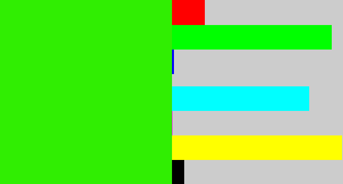 Hex color #30ee02 - vivid green