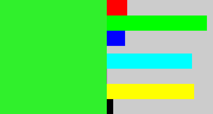 Hex color #30f02c - radioactive green