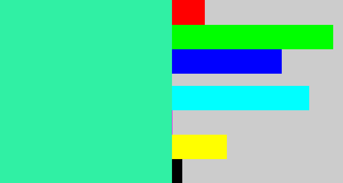 Hex color #30f0a4 - greenish cyan