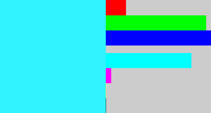 Hex color #30f3ff - bright light blue