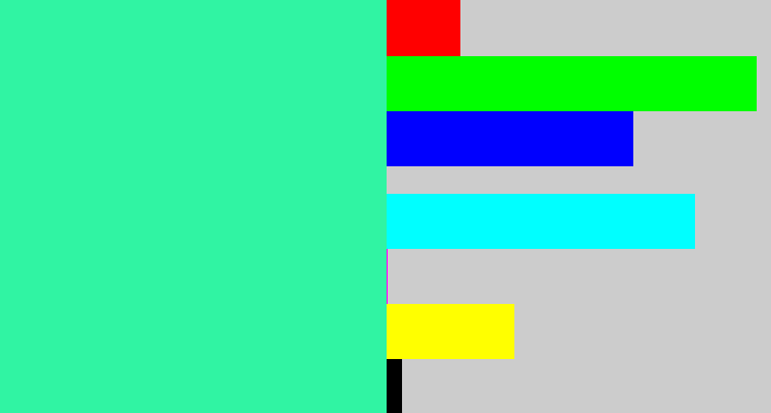 Hex color #30f4a3 - greenish cyan