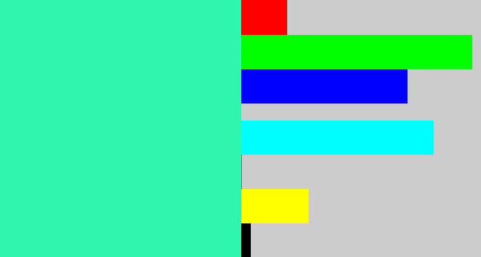 Hex color #30f4af - greenish cyan
