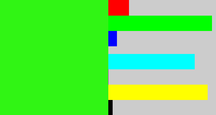 Hex color #30f514 - vivid green