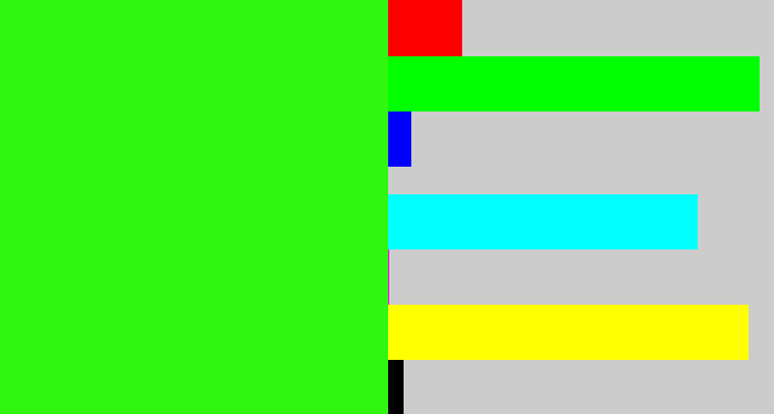 Hex color #30f610 - vivid green