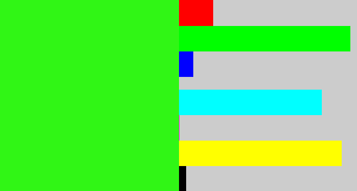 Hex color #30f615 - vivid green