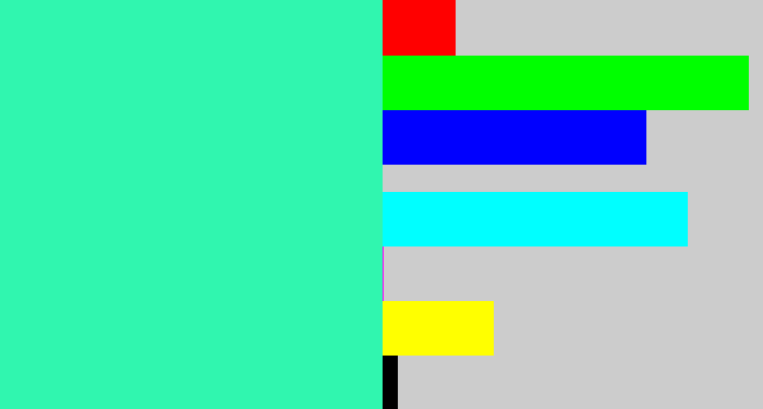 Hex color #30f6af - greenish cyan