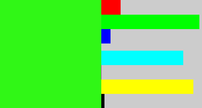 Hex color #30f716 - vivid green