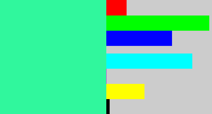 Hex color #30f79d - greenish cyan