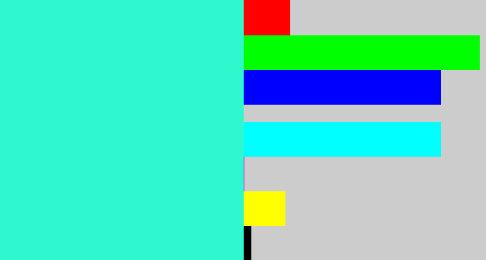 Hex color #30f8ce - greenish cyan