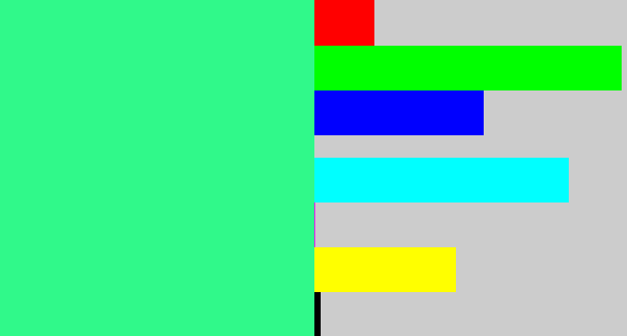 Hex color #30f98a - wintergreen