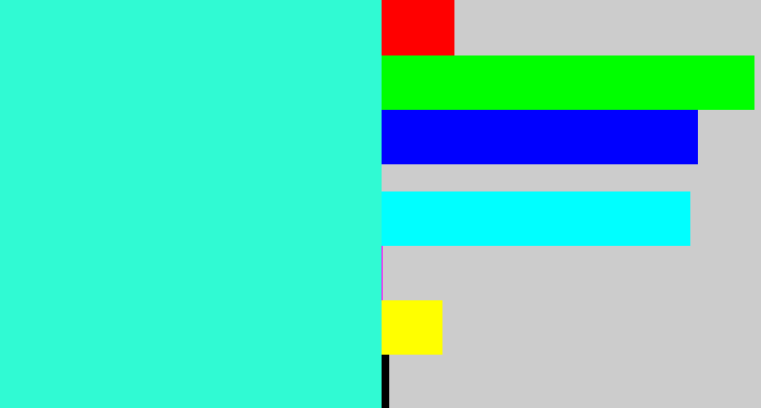 Hex color #30fad3 - greenish cyan