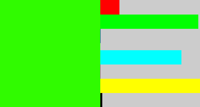 Hex color #30fb00 - electric green