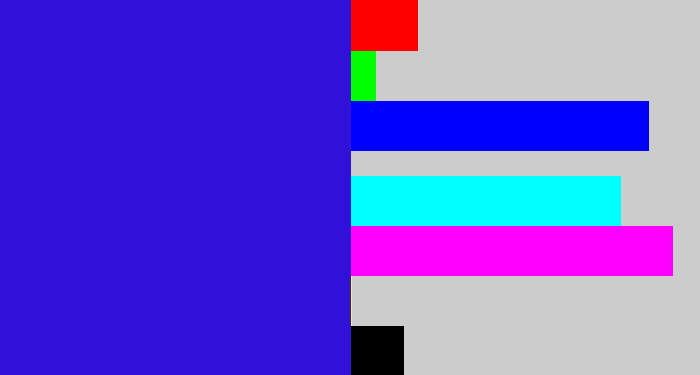 Hex color #3111d8 - ultramarine blue