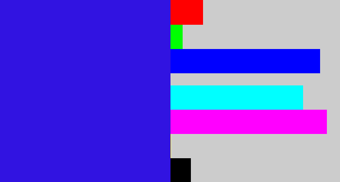 Hex color #3113e1 - ultramarine blue