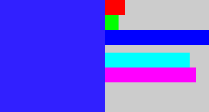 Hex color #3120ff - light royal blue