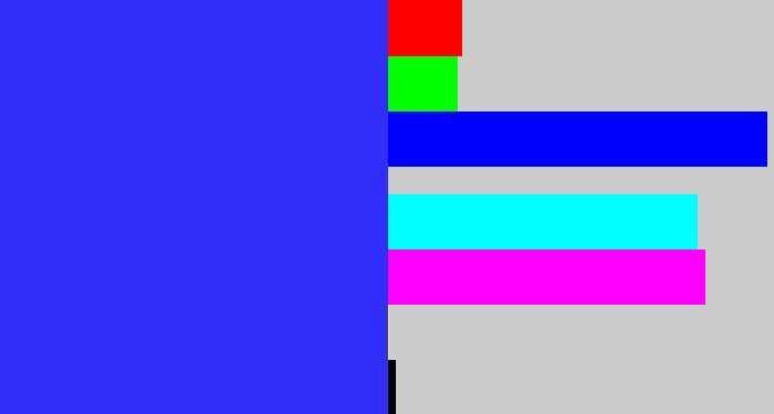 Hex color #312dfb - light royal blue
