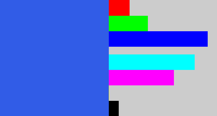 Hex color #315ce7 - azul