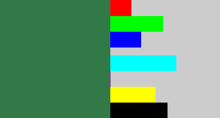 Hex color #317a48 - darkish green
