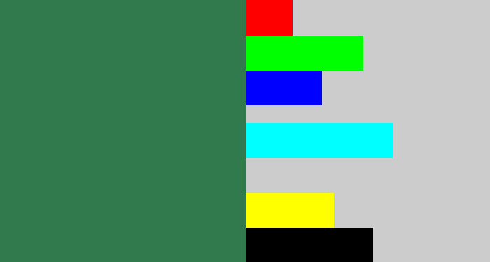 Hex color #317a4e - darkish green