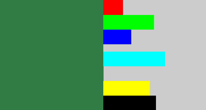 Hex color #317c44 - darkish green