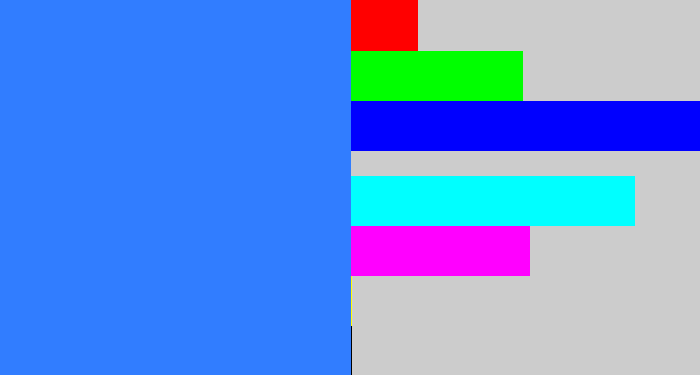 Hex color #317dff - lightish blue