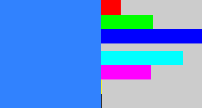 Hex color #3182fe - dodger blue