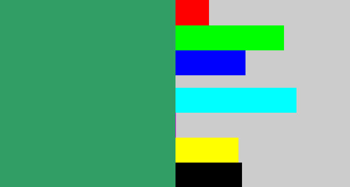 Hex color #319e65 - greenish