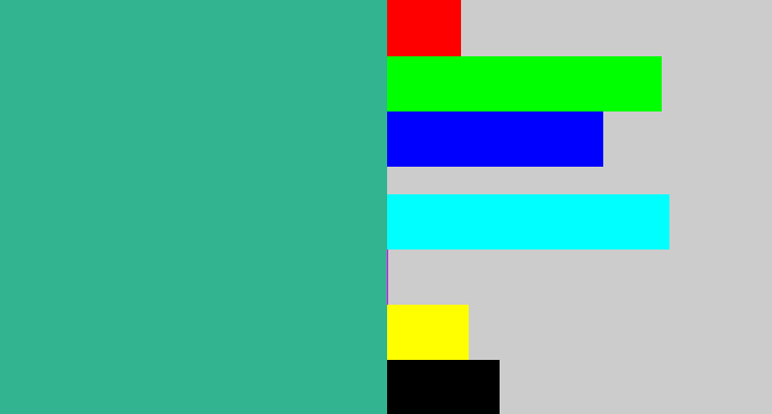 Hex color #31b48f - greenish teal