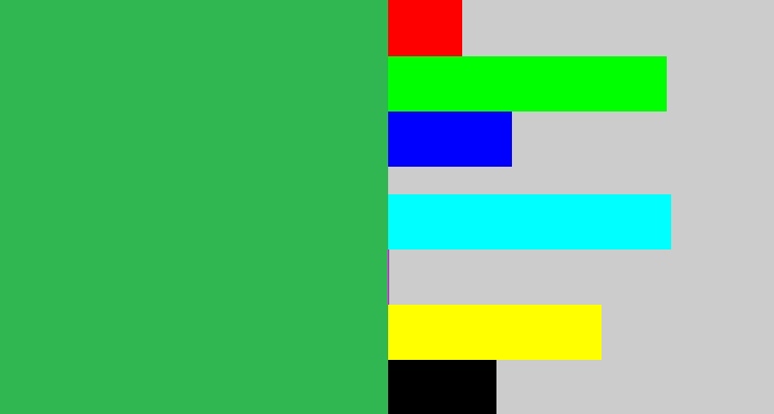 Hex color #31b752 - medium green