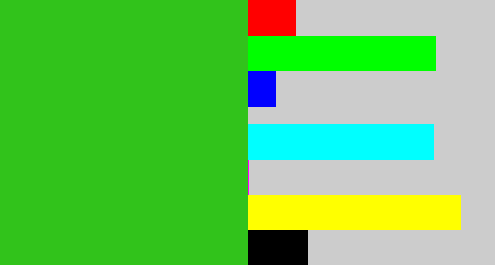 Hex color #31c31b - green