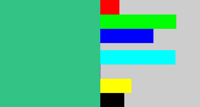 Hex color #31c386 - greenish teal