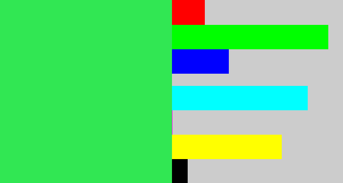 Hex color #31e753 - bright light green